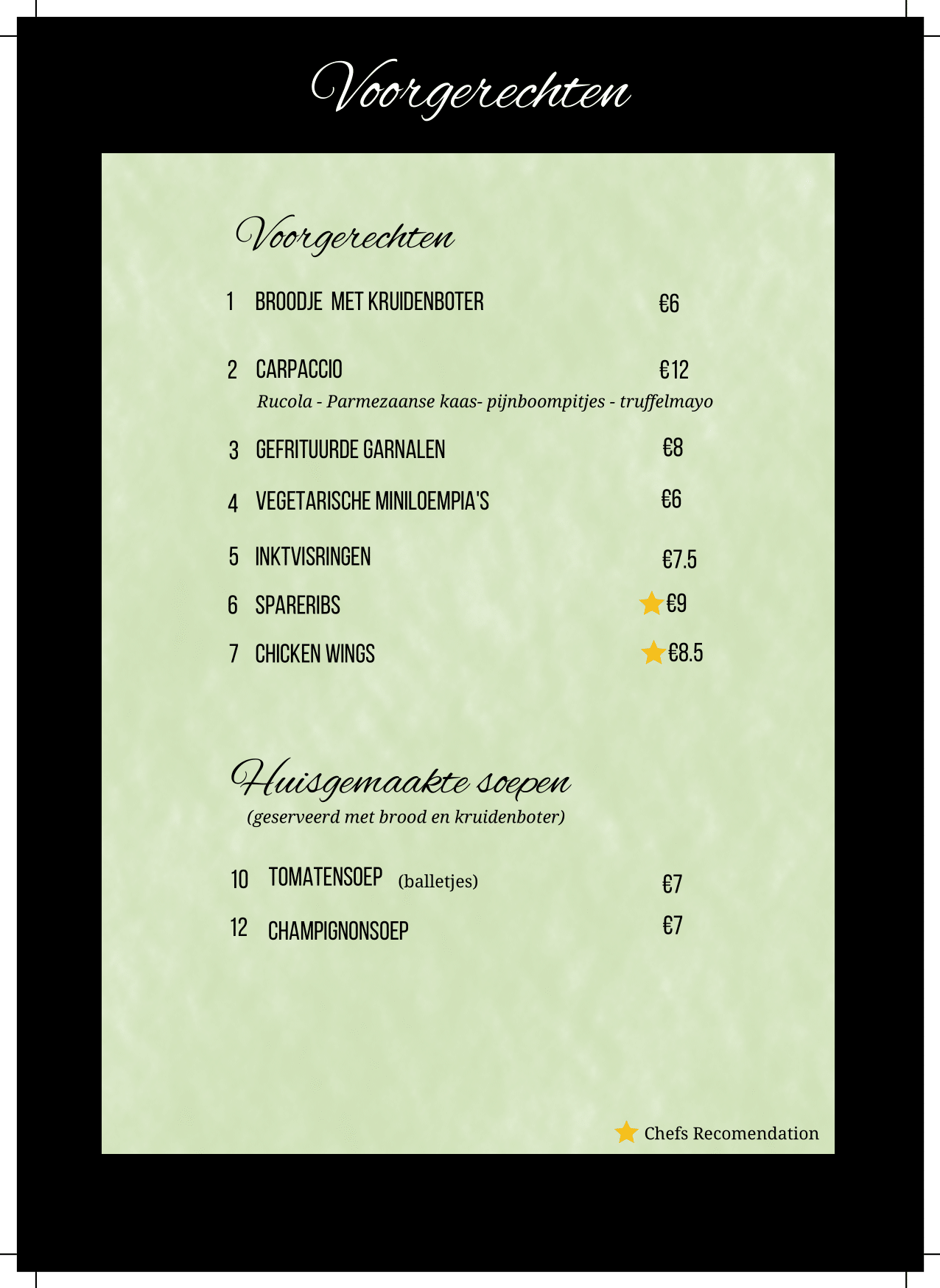 Food menu 2024 page 1